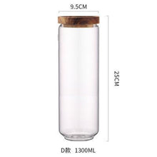 Load image into Gallery viewer, Glass Storage Containers, Airtight Glass Jars with Bamboo Lids
