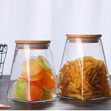 Load image into Gallery viewer, Jar Container Decorative Canister Terrarium Vase With Extra Wide Mouth Wooden Lid
