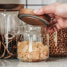 Load image into Gallery viewer, Glass Storage Containers, Airtight Glass Jars with Bamboo Lids
