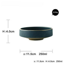 Load image into Gallery viewer, Ceramic Gold Inlay Plates Steak Food Dish Nordic Style Retro Tableware Bowl Ins Dinner Plate Cup High End Dinnerware Set
