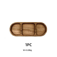 Load image into Gallery viewer, Rectangle 3-Compartment Wood Serving Tray
