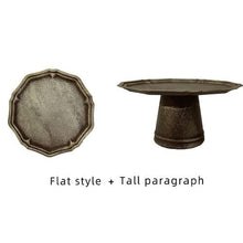Load image into Gallery viewer, Metal Cake Stand, Rustic Farmhouse Fruit Plate Buffet Stand
