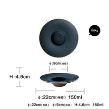 Load image into Gallery viewer, Ceramic Gold Inlay Plates Steak Food Dish Nordic Style Retro Tableware Bowl Ins Dinner Plate Cup High End Dinnerware Set
