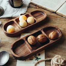 Load image into Gallery viewer, Rectangle 3-Compartment Wood Serving Tray
