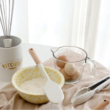 Load image into Gallery viewer, White/Black Silicone Cooking Utensils with Wooden Handles for Nonstick Cookware
