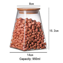 Load image into Gallery viewer, Jar Container Decorative Canister Terrarium Vase With Extra Wide Mouth Wooden Lid
