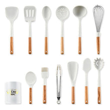 Load image into Gallery viewer, New Tiffany Blue &amp; White Silicone Cooking Utensils (BPA Free)
