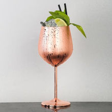 Load image into Gallery viewer, Stemmed Stainless Steel Wine Glasses, Elegant Silver Tone Drinkware for Cocktails
