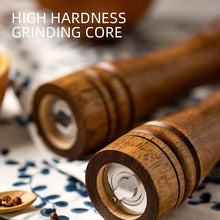 Load image into Gallery viewer, Wooden Salt and Pepper Mills Shakers with Cleaning Brush &amp; Wood Stand
