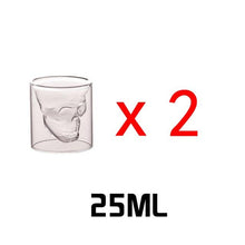 Load image into Gallery viewer, Skull Double Cup Coffee Mug  Double-layered Transparent Crystal Skull Head Glass Cup For Household Whiskey Wine Vodka Bar Club Beer Wine Glass
