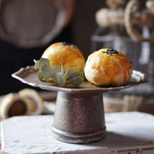 Load image into Gallery viewer, Metal Cake Stand, Rustic Farmhouse Fruit Plate Buffet Stand
