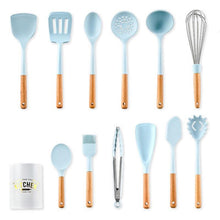 Load image into Gallery viewer, New Tiffany Blue &amp; White Silicone Cooking Utensils (BPA Free)
