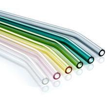 Load image into Gallery viewer, Multi-Color Reusable Glass Straws Set
