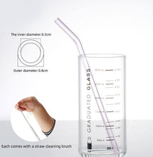 Load image into Gallery viewer, Multi-Color Reusable Glass Straws Set
