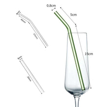 Load image into Gallery viewer, Multi-Color Reusable Glass Straws Set
