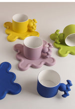 Load image into Gallery viewer, Trend Klein Blue Handmade Ceramic Cups With Big Handle For Coffee Tea Milk Creative Splash Ink Mugs Gifts Home Office Drinkware
