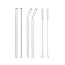 Load image into Gallery viewer, Multi-Color Reusable Glass Straws Set

