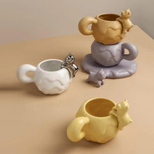 Load image into Gallery viewer, Nordic Mug Coffee Cup Luxury Ceramic Girl Mugs Fat Saucer Set Cute Ins Couple Water Milk White Cups Original Mugs Birthday Gift
