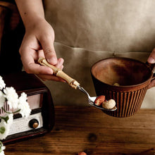 Load image into Gallery viewer, Bamboo Flatware Sets Stainless Steel Cutlery, Naturally Handmade
