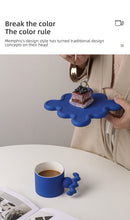 Load image into Gallery viewer, Trend Klein Blue Handmade Ceramic Cups With Big Handle For Coffee Tea Milk Creative Splash Ink Mugs Gifts Home Office Drinkware
