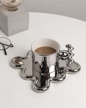 Load image into Gallery viewer, Trend Klein Blue Handmade Ceramic Cups With Big Handle For Coffee Tea Milk Creative Splash Ink Mugs Gifts Home Office Drinkware
