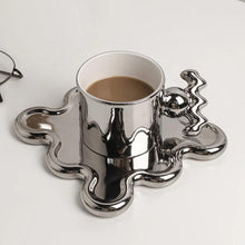 Load image into Gallery viewer, Trend Klein Blue Handmade Ceramic Cups With Big Handle For Coffee Tea Milk Creative Splash Ink Mugs Gifts Home Office Drinkware

