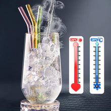 Load image into Gallery viewer, Multi-Color Reusable Glass Straws Set
