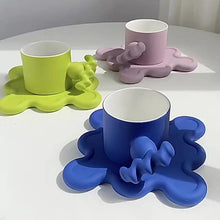Load image into Gallery viewer, Trend Klein Blue Handmade Ceramic Cups With Big Handle For Coffee Tea Milk Creative Splash Ink Mugs Gifts Home Office Drinkware
