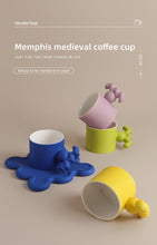 Load image into Gallery viewer, Trend Klein Blue Handmade Ceramic Cups With Big Handle For Coffee Tea Milk Creative Splash Ink Mugs Gifts Home Office Drinkware

