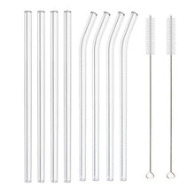 Load image into Gallery viewer, Multi-Color Reusable Glass Straws Set
