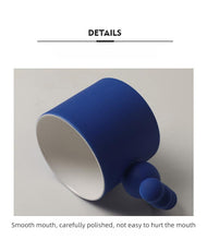 Load image into Gallery viewer, Trend Klein Blue Handmade Ceramic Cups With Big Handle For Coffee Tea Milk Creative Splash Ink Mugs Gifts Home Office Drinkware
