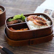Load image into Gallery viewer, Handmade Natural Wooden Bento Box
