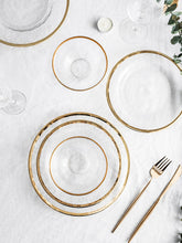 Load image into Gallery viewer, Irregular Gold Inlay Edge Glass Serving Bowls and Plates
