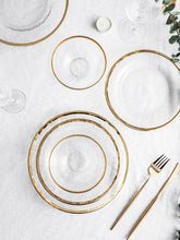 Load image into Gallery viewer, Irregular Gold Inlay Edge Glass Serving Bowls and Plates
